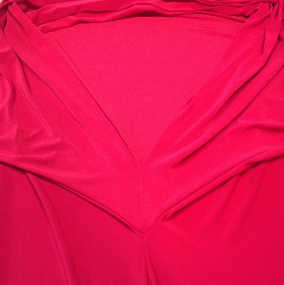 Cherry red long flowing cocktail dress x-large - Picture 10 of 10